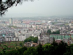 在袁山公园看体育中心 - panoramio
